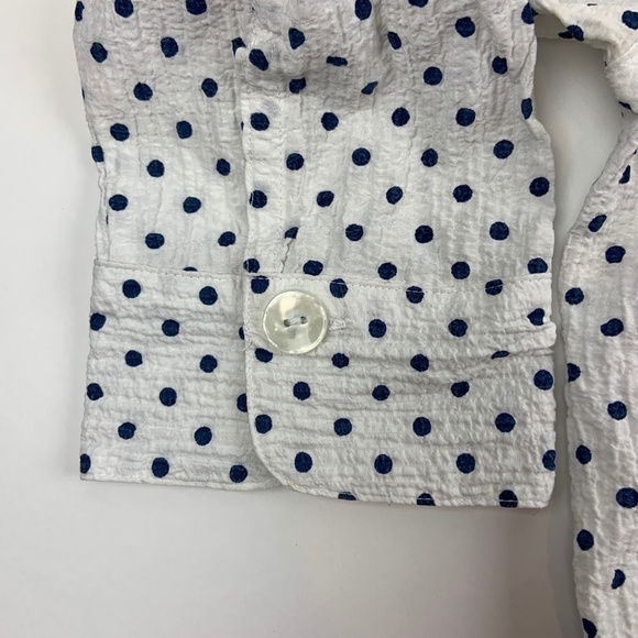 White Stag Womens Button Down Shirt Quarter Sleeve White Blue Medium - Picture 5 of 7